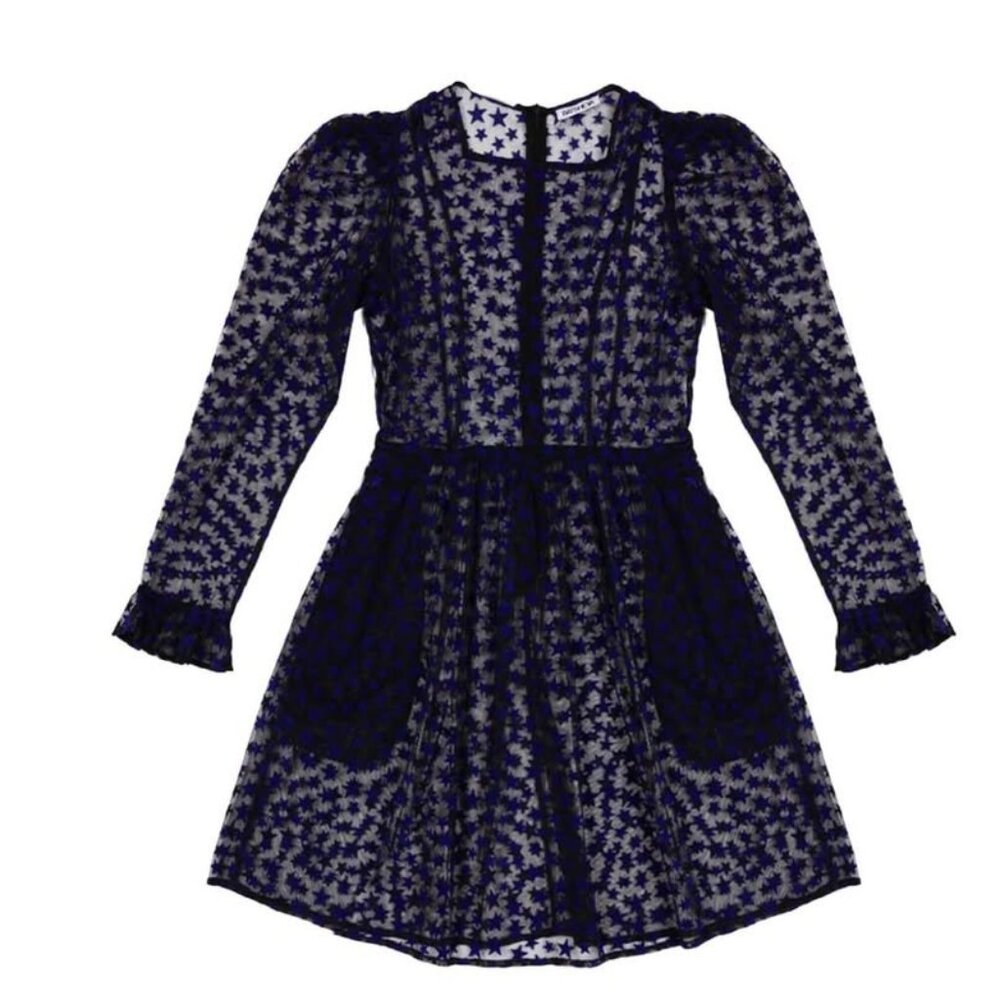 Batsheva Mini Prairie Dress in Sheer Star Fabric - Sold Out Style! - Sz 8 - NWT